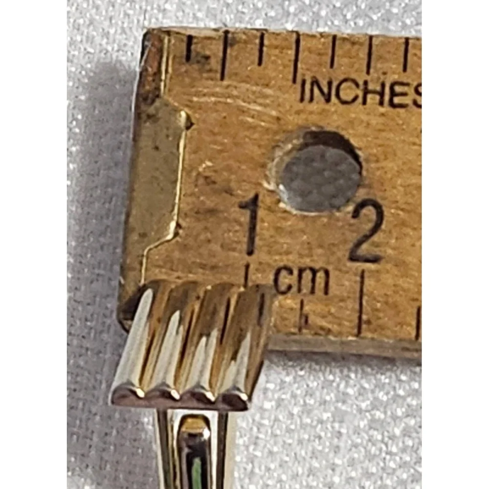 SWANK Vintage Rectangle Cufflinks Gold Tone Navy Blue Stripe Detail Formalwear‎